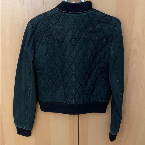 Joe's Jeans leather bomber jacket - Picture 2 of 2